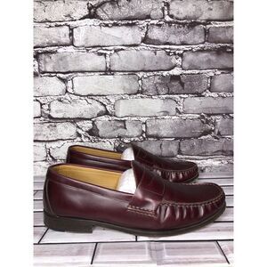 Jack Erwin Charlie Burgundy Leather Penny Loafers Dress Shoes Men Sz 9.5 US/43EU